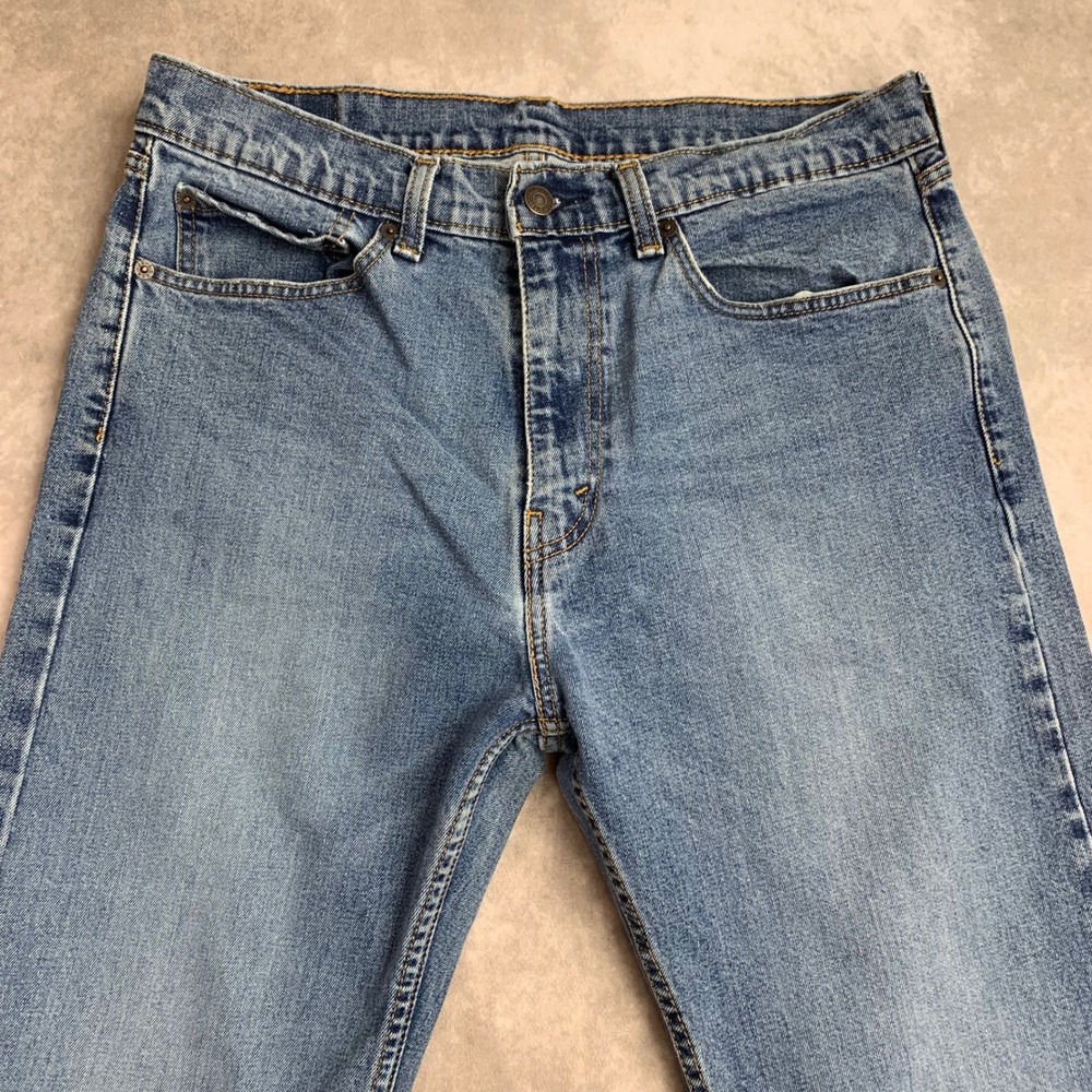 Levis‎ 505 Regular Fit Straight Leg Mens Jeans Medium Wash Blue W34 L32 Zip Fly